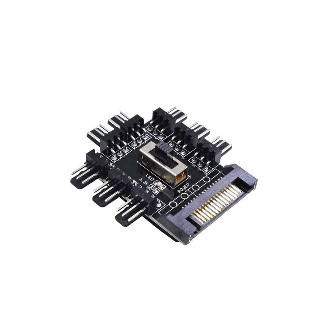 Tishri 8 Port SATA to 3 Pin Fan Splitter