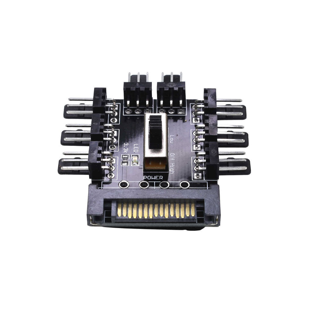 Tishri 8 Port SATA to 3 Pin Fan Splitter