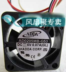 ADDA AD0205MB-G53 5V 0.07A 0.35W 3wires Cooling Fan