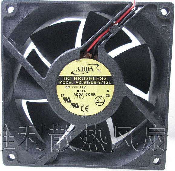 ADDA AD0912UB-Y71GL 12V 0.64A 2wires cooling fan