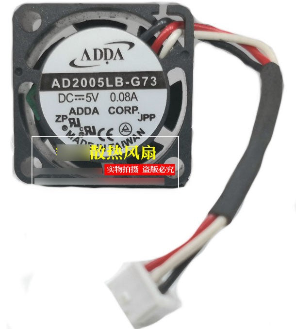 ADDA AD2005LB-G73 5V 0.08A 3wires  Cooling Fan