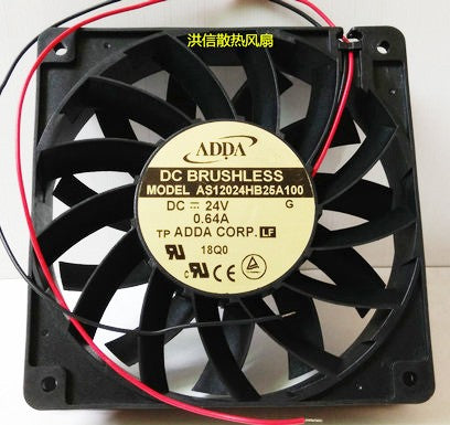 ADDA AS12024HB25A100 24V 0.64A 2wires Cooling Fan