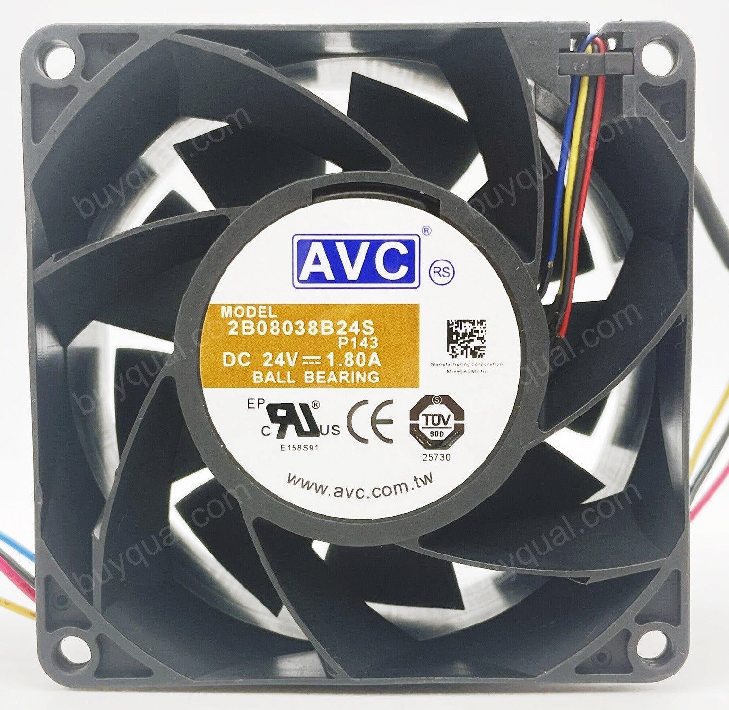 AVC 2B08038B24S 24V 1.80A 4wires Cooling Fan