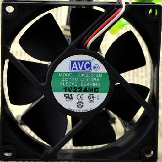 AVC C8025S12M 12V 0.25A 3wires Cooling Fan