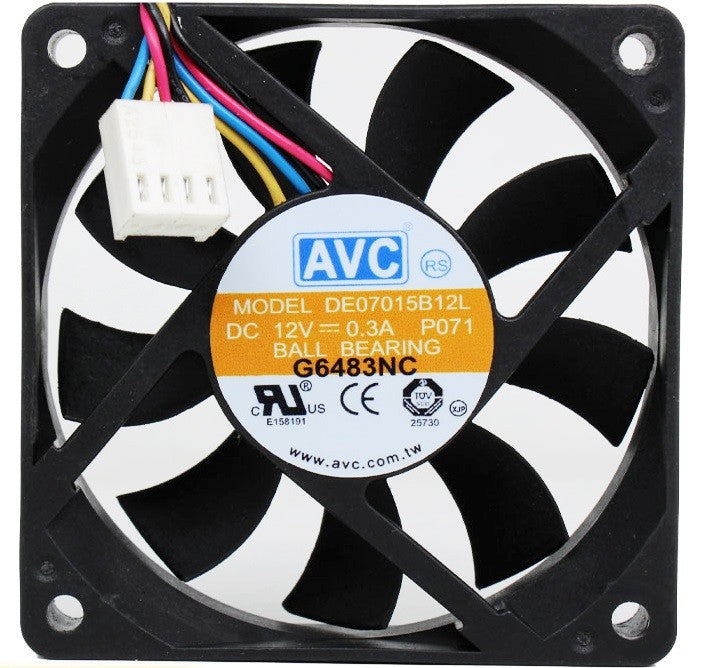 AVC DE07015B12L 12V 0.3A 3wires 4wires cooling fan