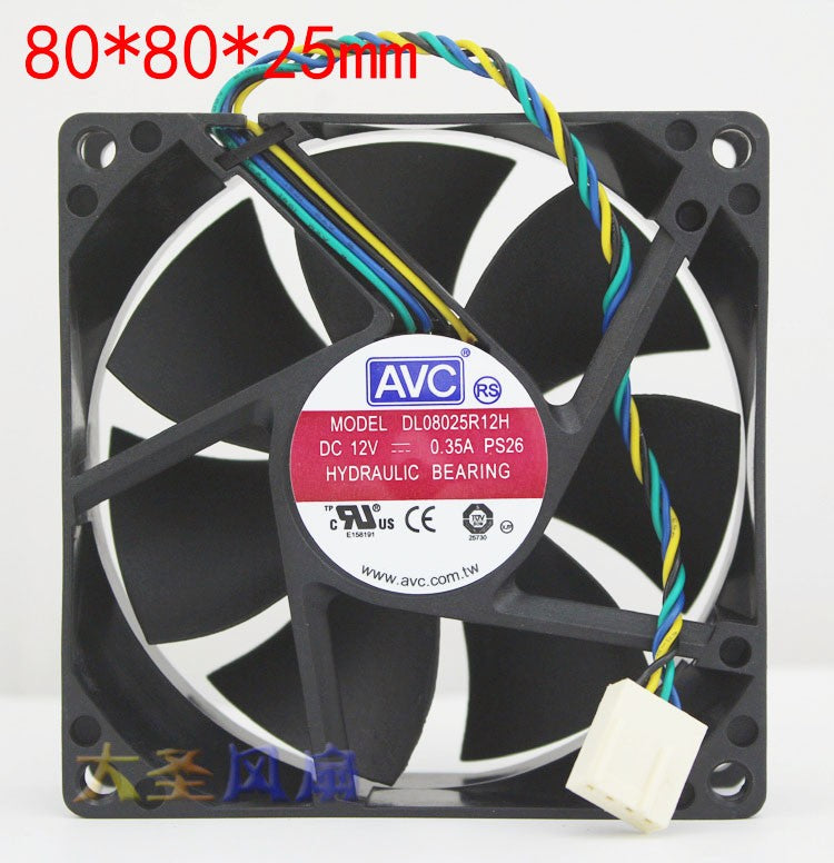 AVC DL08025R12H 12V 0.35A 4wires cooling fan