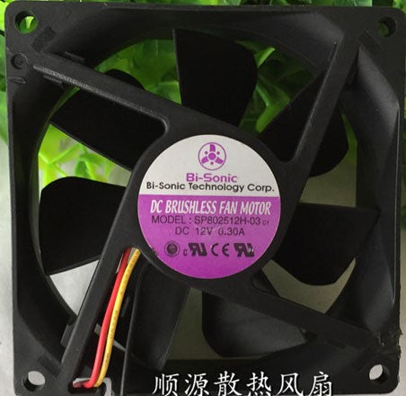 BI-Sonic SP802512H-03 12V 0.30A 3wires Cooling Fan