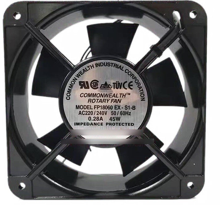 COMMONWEALTH FP-18060EX-S1-B 220/240V 0.28A 45W 2wires cooling fan