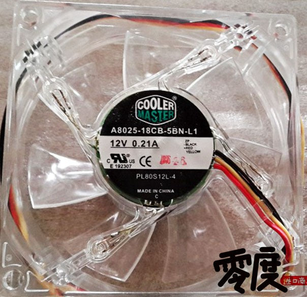 CoolerMaster A8025-18CB-5BN-L1 12V 0.21A 3wires Cooling Fan
