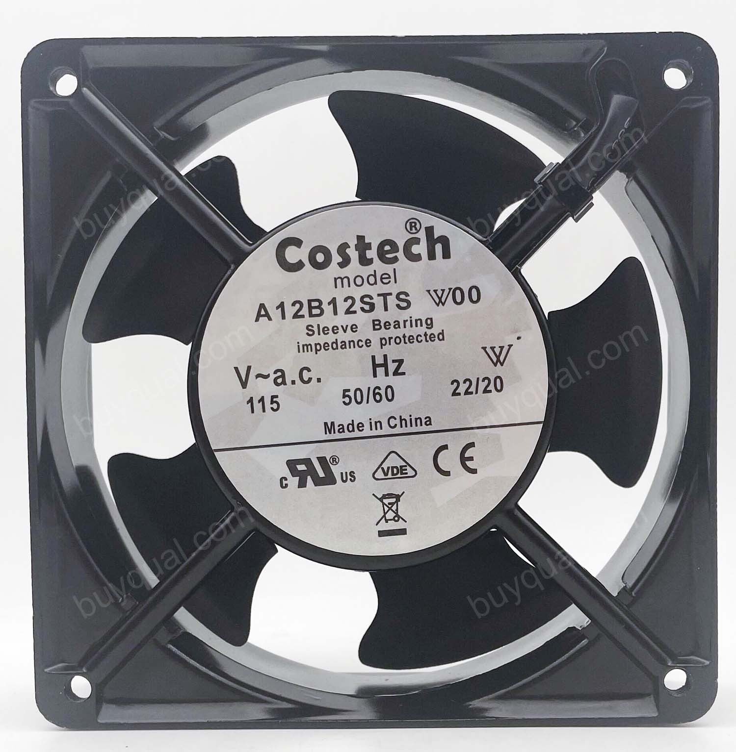 Costech A12B12STS W00 115V 22/20W 2wires cooling fan