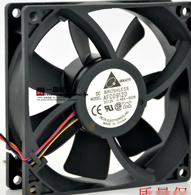 DELTA AFC0912D-6S28 12V 0.46A 4wires Cooling Fan