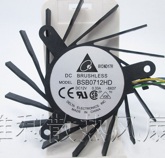 DELTA BSB0712HD 12V 0.33A 4wires Cooling Fan