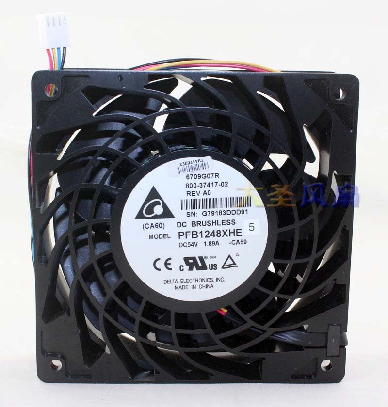 Delta PFB1248XHE 54V 1.89A 4wires Cooling Fan