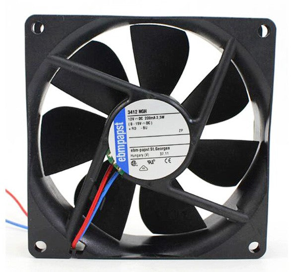 Ebmpapst 3412NGH 12V 2.5W 2wires Cooling Fan