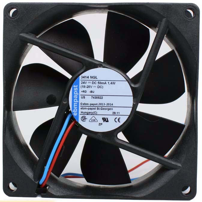 Ebmpapst 3414NGL 24V 58mA 1.4W 2wires Cooling Fan