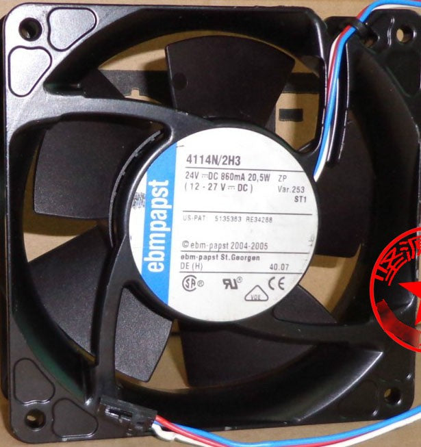 Ebmpapst 4114N/2H3 24V 810mA 19.5W 3wires Cooling Fan