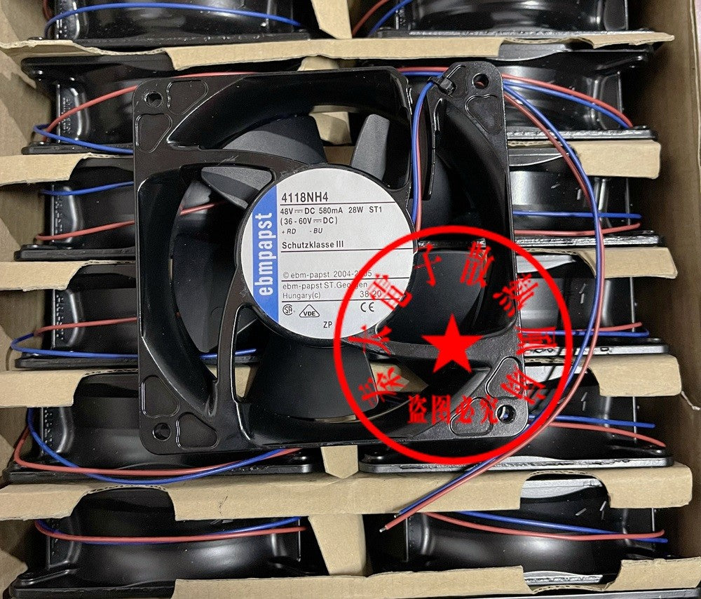 Ebmpapst 4118NH4 48V 580mA 28W 2wires Cooling Fan - New
