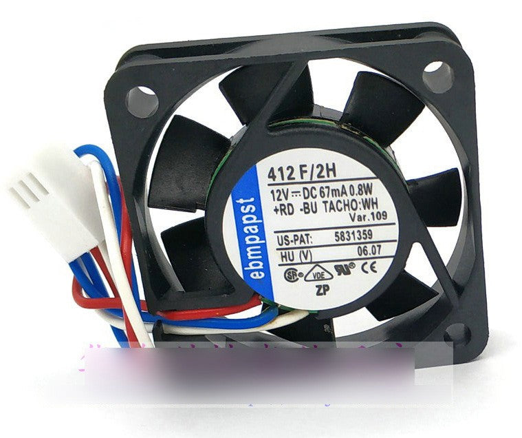 Ebmpapst 412F/2H 12V 67mA 0.8W 3wires Cooling Fan