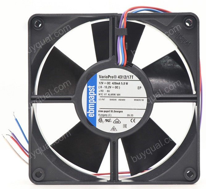 Ebmpapst 4312/17T 12V 420mA 5W 4wires Cooling Fan - Original New