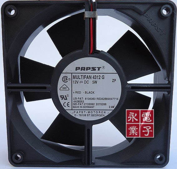 Ebmpapst 4312G 12V 420mA 5W 2wires Cooling Fan