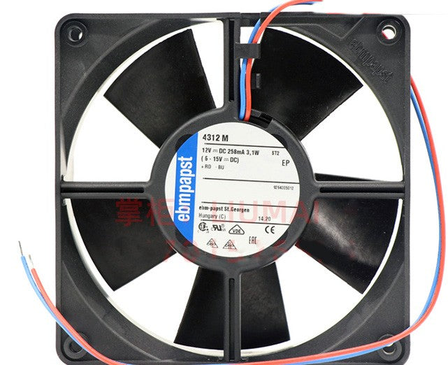 Ebmpapst 4312M 12V 258mA 3.1W 2wires Cooling Fan - New