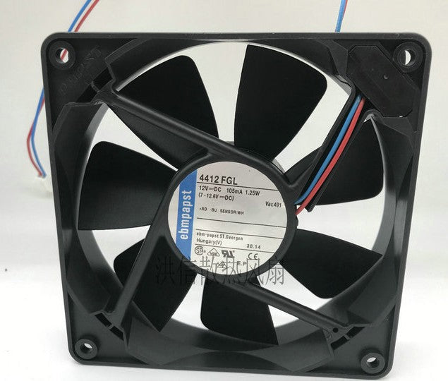 Ebmpapst 4412FGL 12V 105mA 1.25W 2wires Cooling Fan