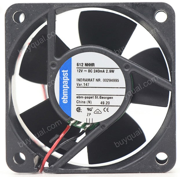 Ebmpapst 612NHHR 12V 240mA 2.9W 2wires Cooling Fan - Original New