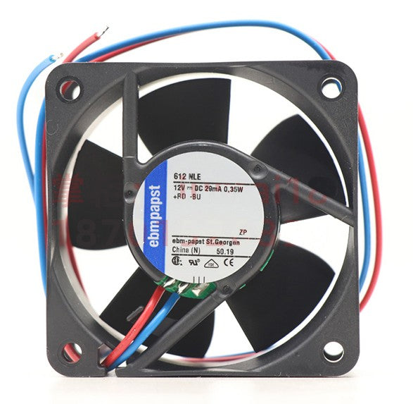 Ebmpapst 612NLE 12V 29mA 0.35W 2wires Cooling Fan