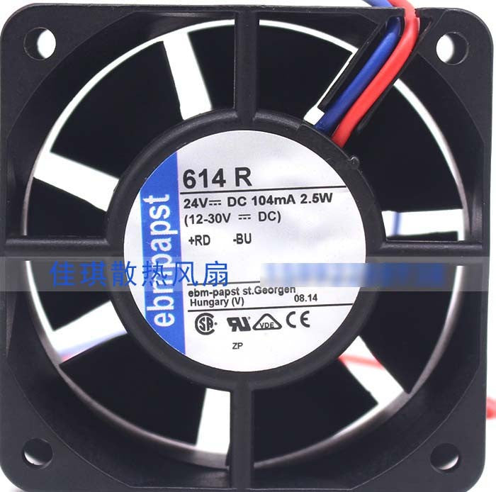 Ebmpapst 614R 24V 104mA 2.5W 2wires Cooling Fan