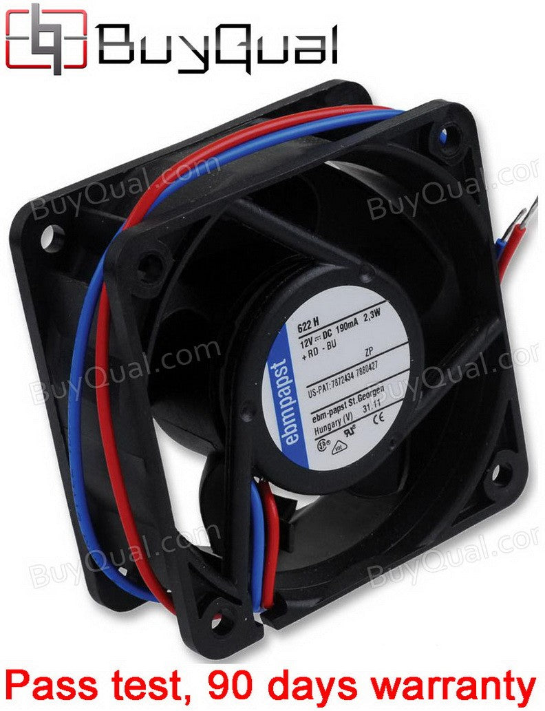Ebmpapst 622H 12V 190mA 2.3W 2wires Cooling Fan