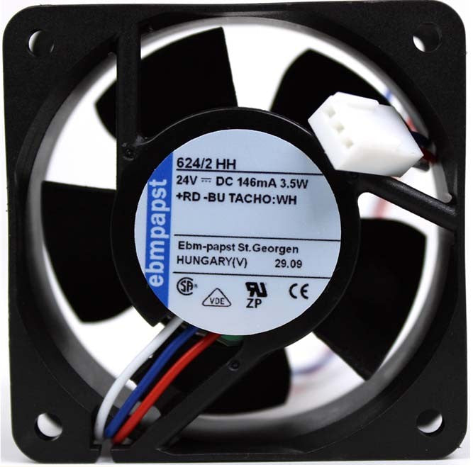 Ebmpapst 624/2HH 24V 146mA 3.5W 3wires Cooling Fan