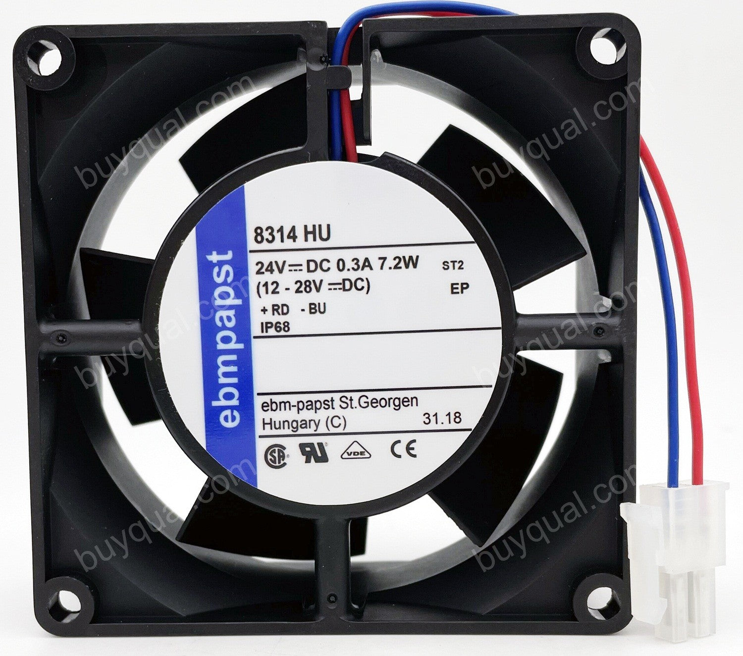 Ebmpapst 8314HU 24V 0.3A 7.2W 2wires Cooling Fan