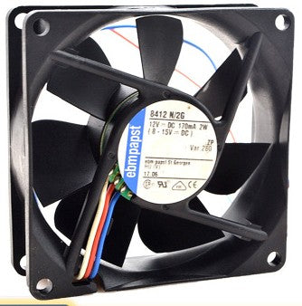 Ebmpapst 8412N/2G 12V 170mA 2W 3wires Cooling Fan