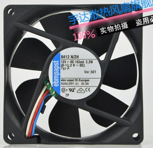 Ebmpapst 8412N/2H 12V 183mA 2.2W 3wires Cooling Fan