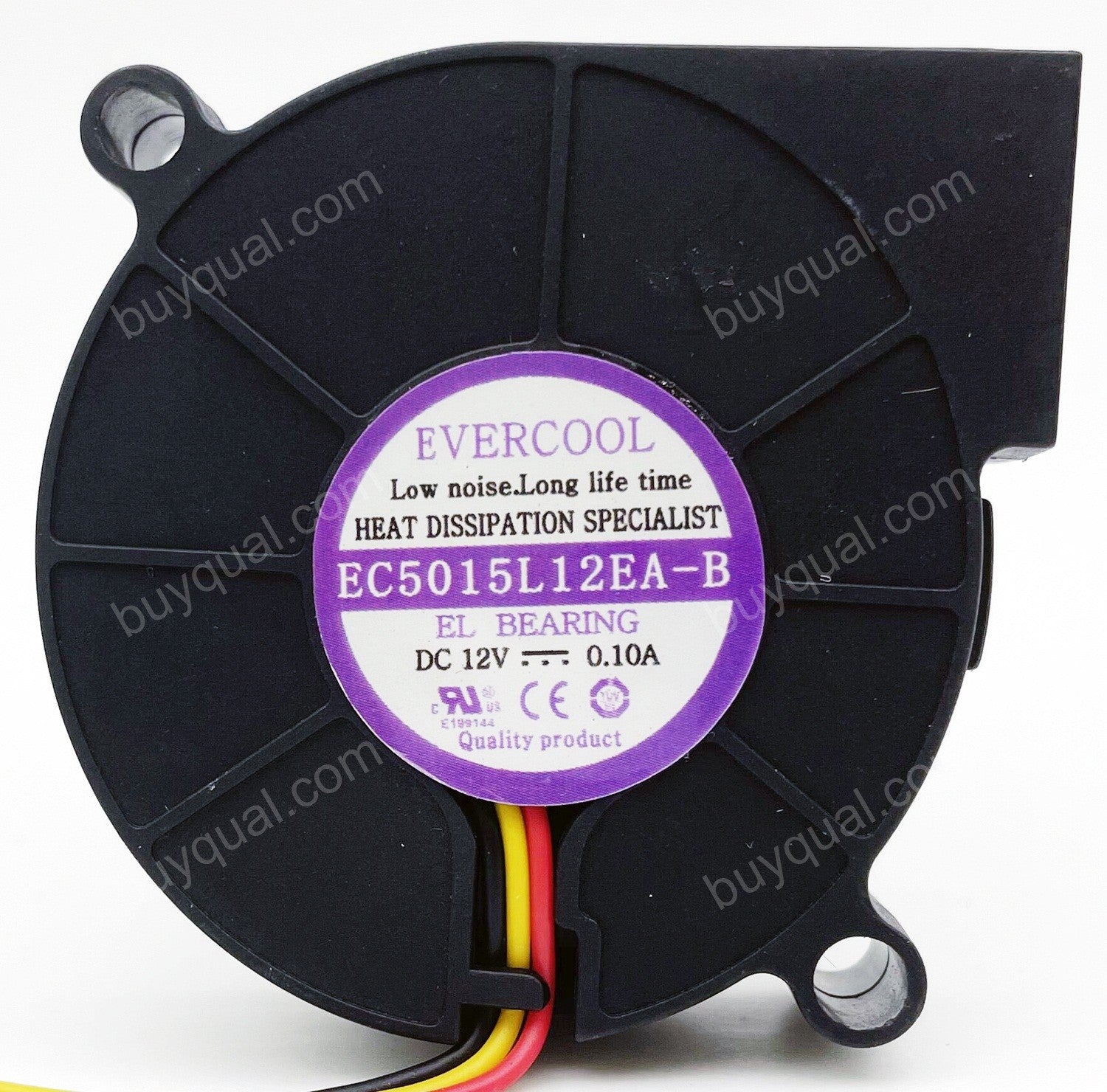 EVERCOOL EC5015L12EA-B 12V 0.10A 3wires Cooling Fan