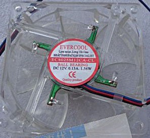 EVERCOOL EC8025M12CA-CL 12V 0.13A 1.56W 3wires cooling fan