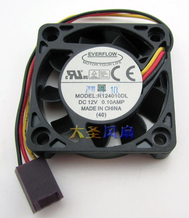 EVERFLOW R124010DL 12V 0.1A 3wires Cooling Fan