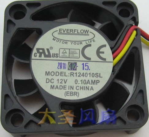 EVERFLOW R124010SL 12V 0.10A 3wires cooling fan