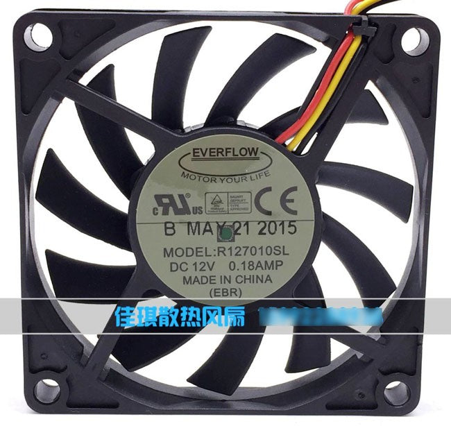 EVERFLOW R127010SL 12V 0.18A 3wires Cooling Fan