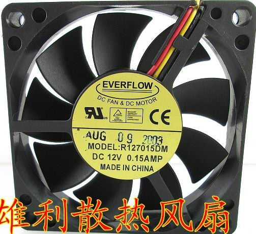 EVERFLOW R127015DM 12V 0.15A 3wires cooling fan