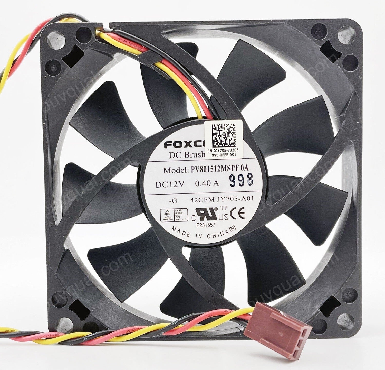 FOXCONN PV801512MSPF 0A 12V 0.4A 3wires Cooling Fan