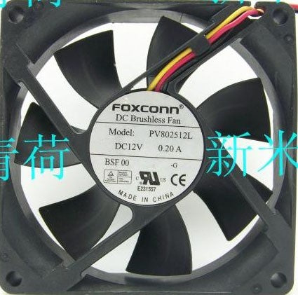 FOXCONN PV802512L 12V 0.20A 3wires cooling fan