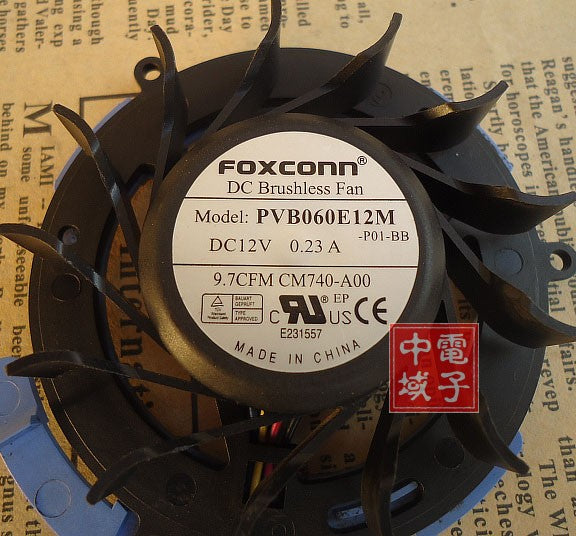 FOXCONN PVB060E12M 12V 0.23A 4wires Cooling Fan
