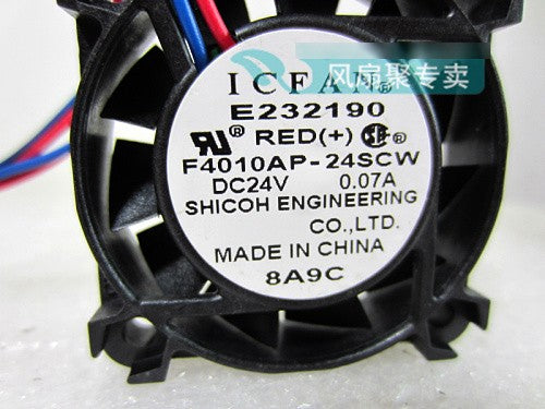 ICFAN F4010AP-24SCW 24V 0.07A 2wires Cooling Fan