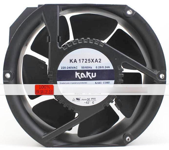KAKU KA1725XA2 220/240V 0.28/0.24A 2wires Cooling Fan - Original New
