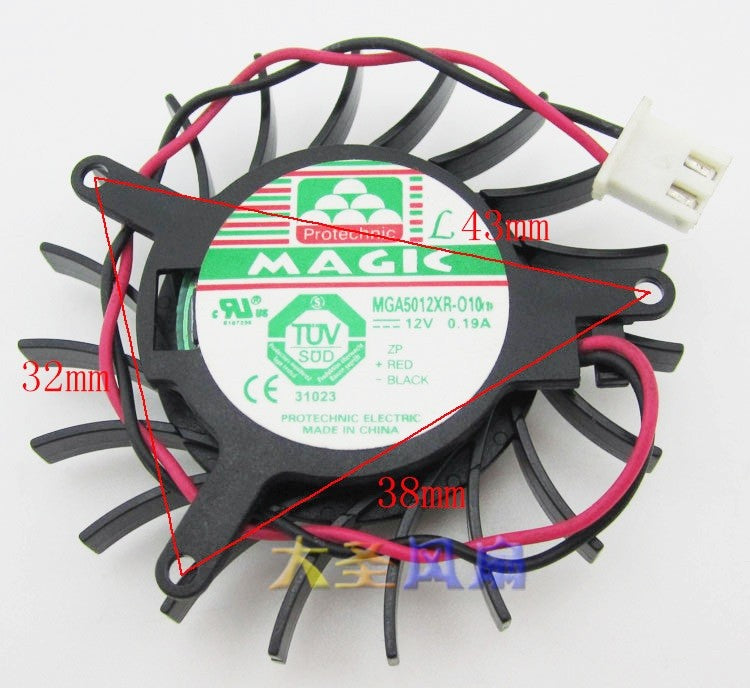 Magic MGA5012XR-O10 MGA5012XR-010 12V 0.19A 2wires Cooling Fan