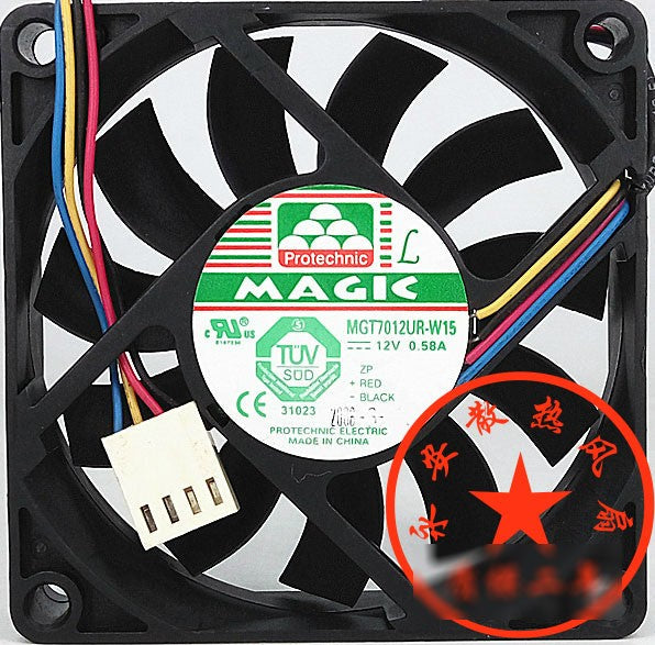 Magic MGT7012UR-W15 12V 0.58A 4wires Cooling Fan