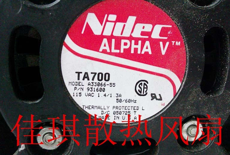 Nidec A33066-55 115V 1.4/1.3A cooling fan