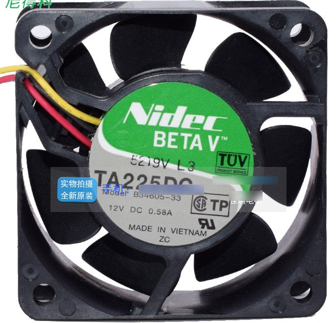 Nidec B34605-33 12V 0.58A 3wires Cooling Fan