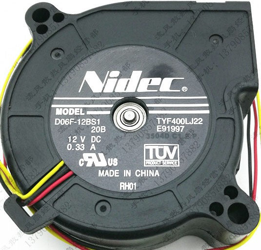 Nidec D06F-12BS1 20B 12V 0.33A 3wires cooling fan